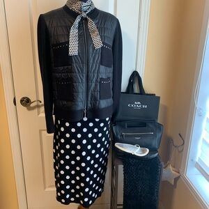 FABER Quilted puffer knit cardigan jacket